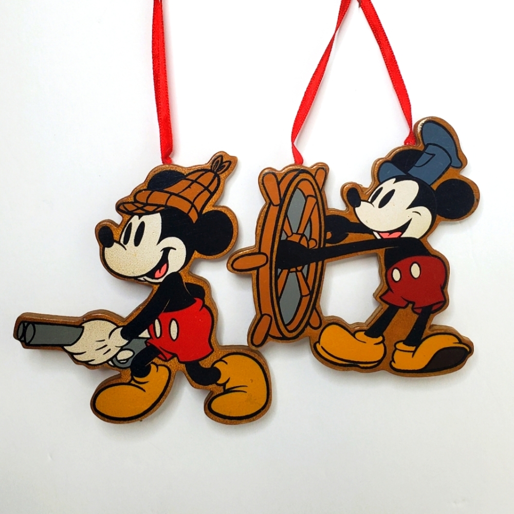 Mickey Mouse Wooden Christmas Ornament Vintage Kurt Adler